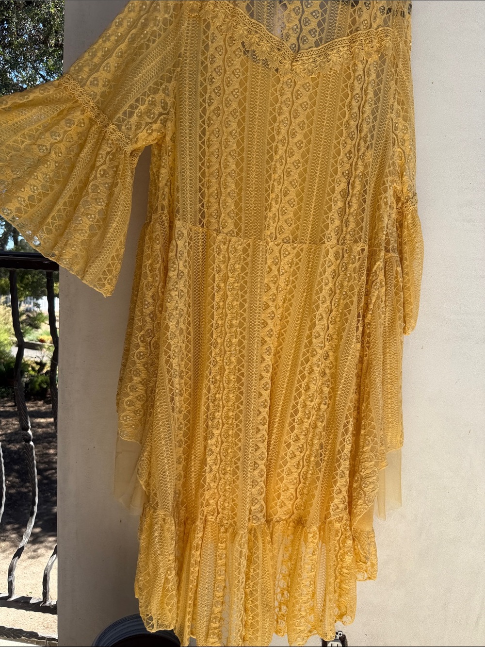 Origami Lace Kimono Dress SET Bell Sleeve Hi-Lo Duster long layers XL XXL 1X NEW - Picture 7 of 16